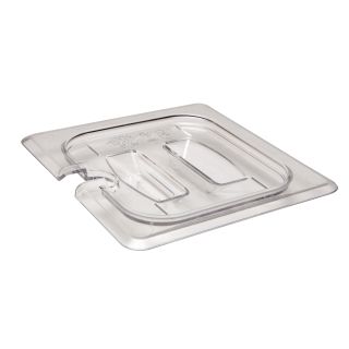Food Pan Cover Sixth Size Notched Clear