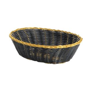 Basket 9" x 6 1/2" Oval Black/Gold