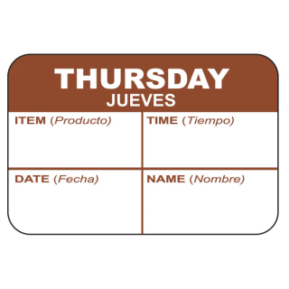 Label 1" x 1 1/2" Thursday Quad