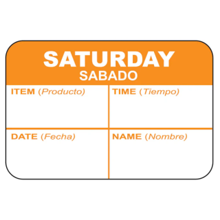 Label 1" x 1 1/2" Saturday Quad