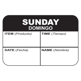 Label 1" x 1 1/2" Sunday Quad