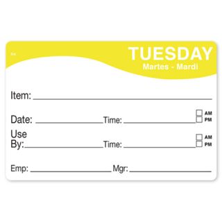 Labels Day of the Week 3" Tuesday