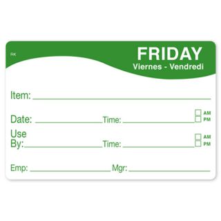 Labels Day of the Week 3" Friday