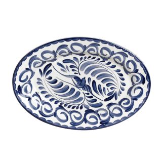 Platter 12 1/4" Oval Anfora Puebla Blue