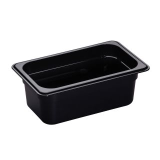 Food Pan Fourth Size 4" Deep Black