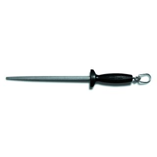 Butcher Steel 12", Black Handle