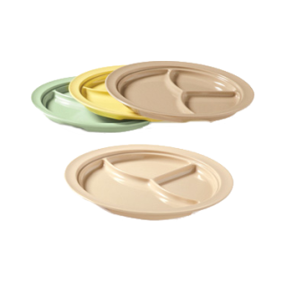 Compartment Plate 10" Tan Plastic