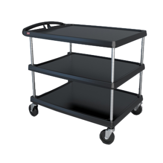 Cart 3 Shelf 40"x28" Black