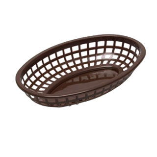 Basket 9" x 6" Oval Plastic Brown