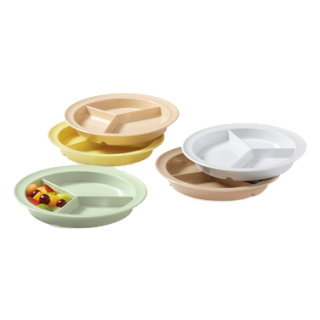 Compartment Plate 9" Deep Sand Plastic