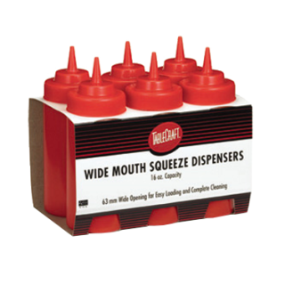 Squeeze Bottle 12 oz Wide Mouth Red