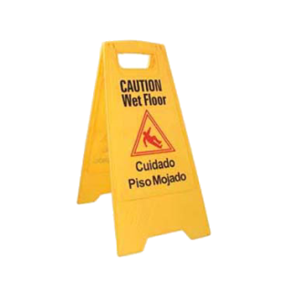 Sign Wet Floor Yellow Bilingual