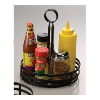 Condiment Caddy 8" Round Black