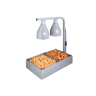 Heat Lamp 2 Bulb Gray "No Pan"