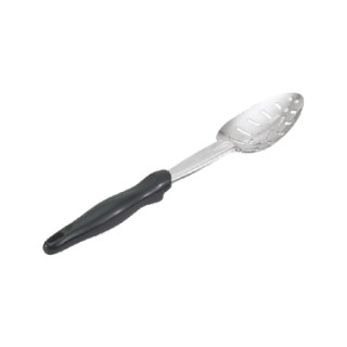 Spoon 13" Slotted Black Ergo Handle