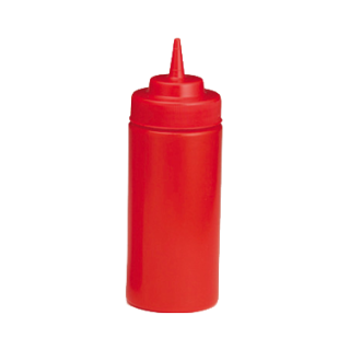Squeeze Bottle 16 oz Wide Mouth Red