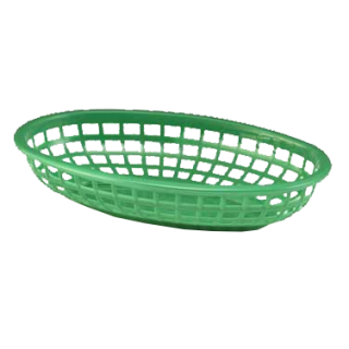 Basket 9" x 6" Oval Plastic Green