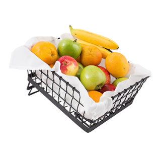 Basket Metal 13"x10"x5" Black Half Size