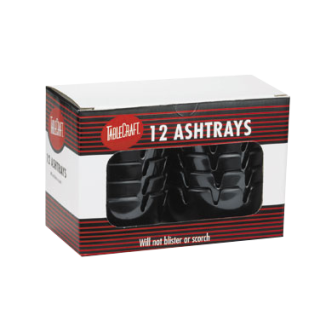 Ashtray 4" Round Plastic Black