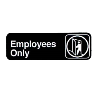 Sign 3" x 9" Employees Only