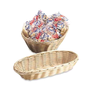 Basket 8" Round Rattan Tan