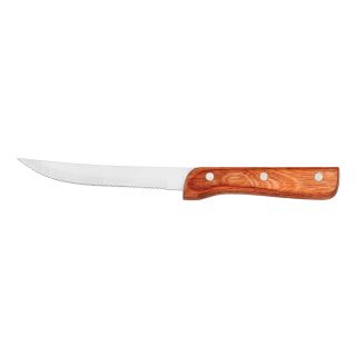 Steak Knife 5" Blade Brown Wood Handle