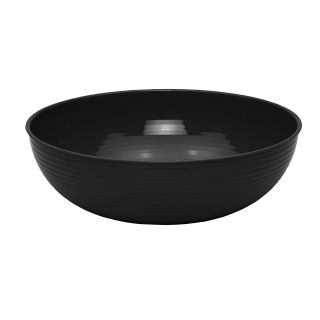 Bowl 23" Round Ribbed Black