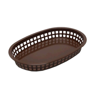 Basket 11" x 7" Oval Plastic Brown