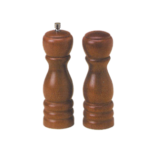 Salt/Pepper Mill Set 6" High Wood