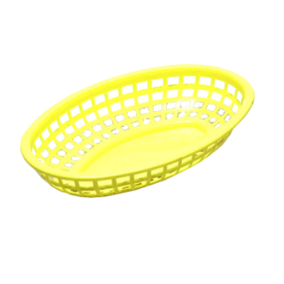 Basket 9" x 6" Oval Plastic Yellow