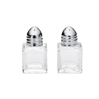 Salt & Pepper Shaker 1/2 oz Cube Glass