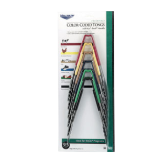 Tongs 9 1/2" Multi-Colored Set of 6