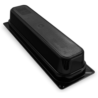Food Pan Half Size Long 4" Deep Black