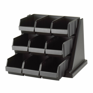 Organizer Rack with 9 Bins Black