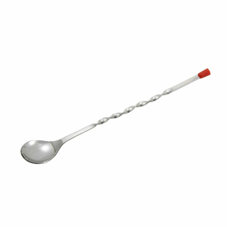 Bar Spoon 11" Red Knob SS